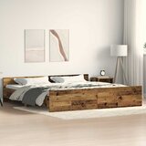  Krevetna konstrukcija s uzglavljem Staro drvo 203 x 203 x 50 cm | Eponuda.com