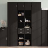 vidaXL Omarić za pohranu crni 70 x 42,5 x 225 cm konstruirano drvo | shoptok.hr