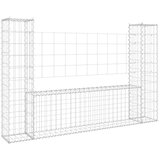  Gabionska košara U-oblika s 2 stupa 140 x 20 x 100 cm željezna | shoptok.hr