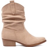 Shelvt Beige women's ankle boots with a classic cut Cijene