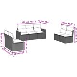  7-dijelni set vrtnih sofa sivi od poliratana | shoptok.hr