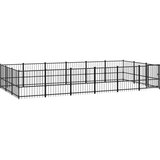  Zunanji pasji boks jeklo 16,94 m² - - črna - 83.2 - 582 x 291 x 100 cm - | Shoptok.si
