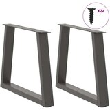 vidaXL Noge jedilne mize V-oblika 2 kosa Antracit 60x(42-43,3)cm Jeklo | Shoptok.si