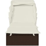 LEŽAJ za sunčanje i sklopivi krov smeđi 213x63x97 cm poliratan | Eponuda.com