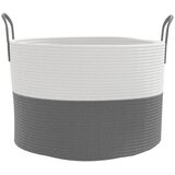  Košara za pohranu sivo-bijela Ø 51x33 cm pamučna | shoptok.hr