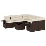  9-dijelni set vrtnih sofa s jastucima poliratan smeđi | shoptok.hr