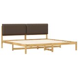  Krevetni okvir s tapiciranim uzglavljem Bijelo isprana i taupe - Bijelo isprana i taupe 180 x 200 cm | shoptok.hr