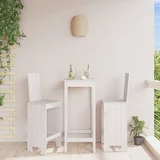 vidaXL Barski stolček 2 kosa bel 40x42x120 cm trdna borovina