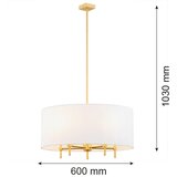  Argon 2132 - Luster na šipci ABBANO 5xE14/7W/230V mesing/bela | Eponuda.com
