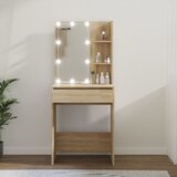 vidaXL Toaletna mizica z LED lučkami sonoma hrast 60x40x140 cm Cene