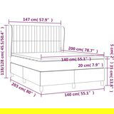  Krevet s oprugama i madracem smeđesivi 140x200 cm tkanina | shoptok.hr