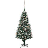 vidaXL umetna novoletna jelka z led lučkami, bučkami in storži 180 cm, (20669759) | Shoptok.si