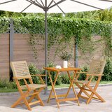 vidaXL bistro garnitura 3-delna bež poli ratan in trden les | Shoptok.si
