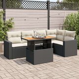 vidaXL 6-dijelni set vrtnih sofa s jastucima crni od poliratana | shoptok.hr