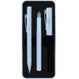 Faber-Castell Pisaća garnitura kemijska olovka + nalivpero, svijetlo plava | shoptok.hr