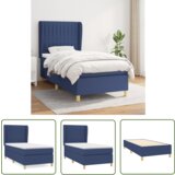 The Living Store Box spring postelja z vzmetnico modra 100x200 cm blago - Box Spring Postelja, (21737322) | Shoptok.si