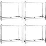  Stalci za gume s 2 razine 4 kom srebrni 110x40x110 cm čelični | shoptok.hr