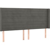  Uzglavlje s ušima tamnosivo 203x16x118/128 cm baršunasto | shoptok.hr