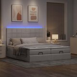 vidaXL Otomanski okvir kreveta s madracima smeđesivi 200x200cm tkanine | shoptok.hr