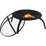  2-u-1 posuda za vatru i roštilj sa žaračem 56x56x49 cm čelični | shoptok.hr
