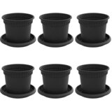  Saksije za biljke 6 pcs Crna Ø 12,5 x 10 cm Plastika | shoptok.hr