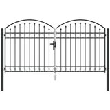 vidaXL Ograda vrata Ostalo Siva 300 x 150 cm Čelik | shoptok.hr