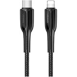 Usams podatkovni kabel sj401 lightning na type c 2a dožina 1,2 m quick charge - črn pleten Cene