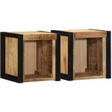 vidaXL Nočne omarice 2 kosa 40x35x40 cm Masivni neobdelan les Mango Cene