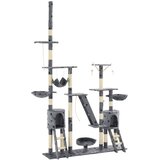  Penjalica za mačke sa stupovima za grebanje od sisala 230 - 250 cm siva s uzorkom šapa | shoptok.hr