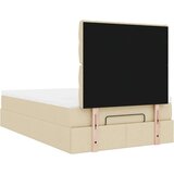  Otomanski okvir kreveta s madraca krem 120x190 cm od tkanine | shoptok.hr