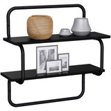  Zidna polica na 2 razine Crni hrast 40 x 24,5 x 61 cm | shoptok.hr