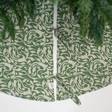 Linen Tales Zelena lanena okrugla prostirka za ispod božićnog drvca ø 125 cm Evergreen Damask – | shoptok.hr