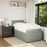Box spring krevet s madracem svjetlosivi 100x200 cm baršunasti | shoptok.hr