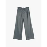 Koton Wide Leg Trousers Pleated Button Closure with Pocket.