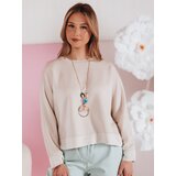 DStreet Bluzka damska one size oversize z wisiorkiem NUBISS mokka | Shoptok.si