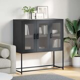 vidaXL Komoda crna 100,5 x 39 x 107 cm od hladno valjanog čelika | shoptok.hr