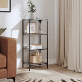 vidaXL Stalak za pohranu sa staklenim vrhom crni 40x30x95 cm čelični | shoptok.hr