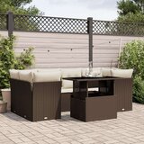 vidaXL 7-dijelni set vrtnih sofa od poliratana s jastucima smeđi | shoptok.hr