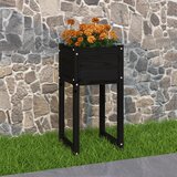 Maison Chic Visoka greda - Greda - Cvetlični Lonec črna 40x40x81 cm trdna borovina, (21789608) | Shoptok.si
