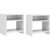 The Living Store Nočne omarice 2 kosa visok sijaj bele 40x30x40 cm iverna plošča - Omarica Za Ob Posteljo, (21432730) Cene