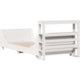 vidaXL Posteljni okvir z vzglavjem bel 75x190 cm trdna borovina, (21304162) | Shoptok.si
