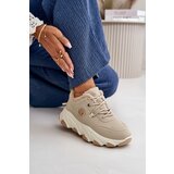 Boto Warm Women's Sports Shoes Lace-up On Platform Beige Bialoa | Shoptok.si