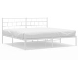  Metalni okvir za krevet s uzglavljem bijeli 180x200 cm | shoptok.hr