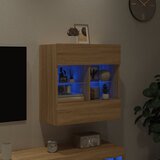  Zidni TV ormarić s LED svjetlima boja hrasta 58,5x30x60,5 cm Smeđa | Shoptok.si
