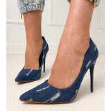 D/CEO Navy blue denim high heel pumps Emmila | Shoptok.si