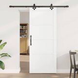  Klizna vrata Bijela i crna 83 x 202 cm Masivna borovina | shoptok.hr