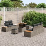 8 komada vrtni sofa set s jastučićima siva poli ratan akacija | shoptok.hr
