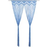 vidaXL Zavjesa s makrameom plava 140 x 240 cm pamučna | shoptok.hr