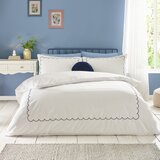 Catherine Lansfield Bijela/plava posteljina za bračni krevet 200x200 cm Scallop Border – | shoptok.hr