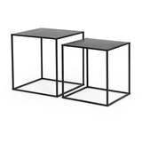Crni metalni stolići za kavu u setu 2 kom 38x38 cm Alrik –